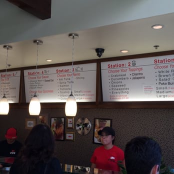 Poke Salad Bar - The menu and set up - Poke Near Me - Pasadena, California