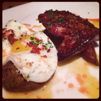 Traif - Foie gras and potatoes with fried egg - New American Near Me - Brooklyn, New York Traif - Foie gras and potatoes with fried egg - New American Near Me - Brooklyn, New York