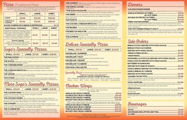 Menu photo 2 Sugo's Pizzeria Buffalo, NY
