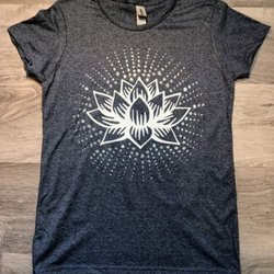 Sacred Space - Custom-made white and glittered Lotus flower t-shirt