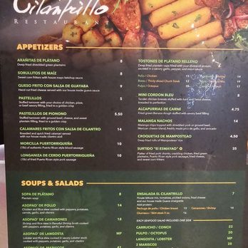 El Cilantrillo - Old Town - Menu - appetizers, soups and salads - 7/9/24 - Puerto Rican Near Me - Kissimmee, Florida El Cilantrillo - Old Town - Menu - appetizers, soups and salads - 7/9/24 - Puerto Rican Near Me - Kissimmee, Florida