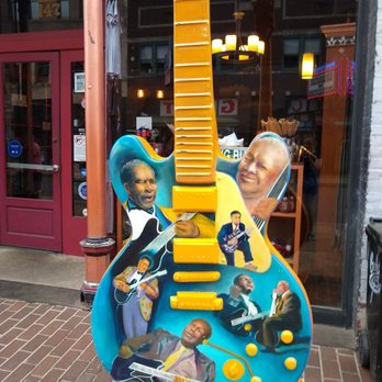 Beale Street - Painted guitars all up and down the street - Local Flavor Near Me - Memphis, Tennessee