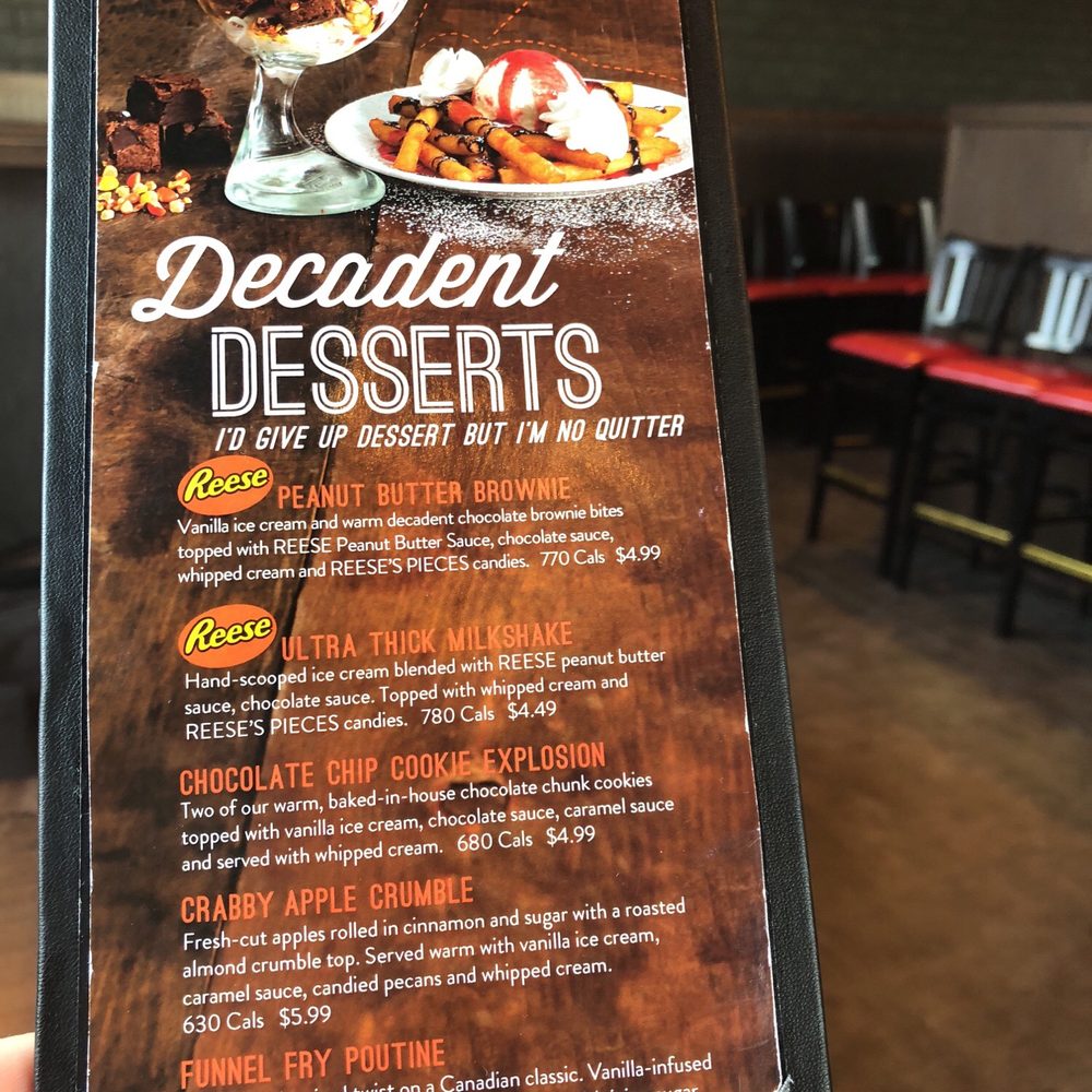 a menu for desserts a menu for desserts