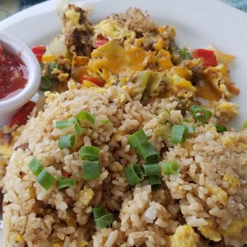 Moke's Bread & Breakfast - Southwestern scramble egg with fried rice. (Salsa on the side) - Breakfast & Brunch Near Me - Kailua, Hawaii