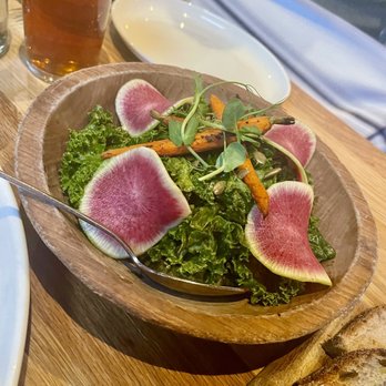 Agricola Eatery - Organic Kale Salad (watermelon radish, roasted carrots, pumpkin seed vinigarette, sunflower shoots) - New American Near Me - Princeton, New Jersey Agricola Eatery - Organic Kale Salad (watermelon radish, roasted carrots, pumpkin seed vinigarette, sunflower shoots) - New American Near Me - Princeton, New Jersey