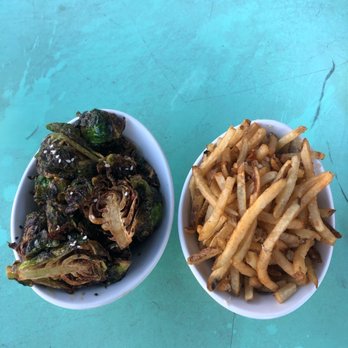 Golden West Cafe - Brussel Sprouts and Hand Cut Garlic Fries - Cafes Near Me - Baltimore, Maryland