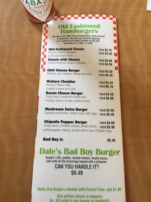 Menu photo 7 Dale's Burgers And More Quinlan, TX