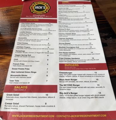 Menu photo 1 Jack's Fire Dept Sunnyside, NY Menu photo 1 Jack's Fire Dept Sunnyside, NY