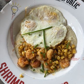 Breakfast Republic - Shrimp & Grits - the corn idk - Breakfast & Brunch Near Me - San Diego, California