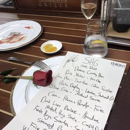 Thirteen course menu for the evening . Thirteen course menu for the evening .