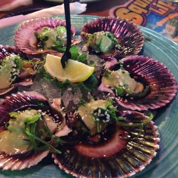 Squid Lips - Sashimi scallops, bite size sashimi on a shell basically. $10.99 for six - Seafood Near Me - Melbourne, Florida