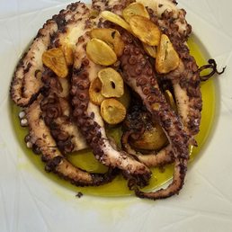Grilled octopus is fork tender and very flavourful
