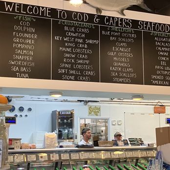 Cod & Capers Seafood - The seafood counter and lists of what they carry... - Seafood Near Me - North Palm Beach, Florida