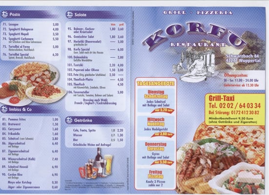 Menu photo 1 Grill Pizzeria Korfu Wuppertal, NW