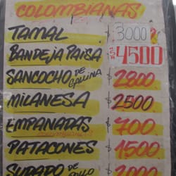 Patacón Pisáo - Menú del Patacón Pisáo