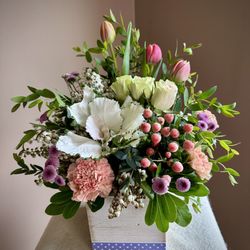 Wood box arrangement.