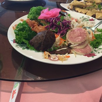 Ocean Palace - Pickled veggies and cold meats (front), walnut shrimp (left back), and steamed chicken (right back) - Dim Sum Near Me - Houston, Texas Ocean Palace - Pickled veggies and cold meats (front), walnut shrimp (left back), and steamed chicken (right back) - Dim Sum Near Me - Houston, Texas