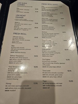 Menu photo 3 Umi Sushi & Sake Morro Bay, CA