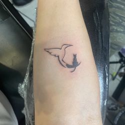 Star Tattoo - A memorial for our deceased father and beloved cat.