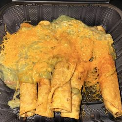 5 rolled taquitos (they usually look better than this)
