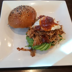 Daniel Stuart Fine Food - Pulled pork on brioche bun, yum!