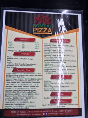 Menu photo 5 Bombay Pizza & Curry Beaverton, OR