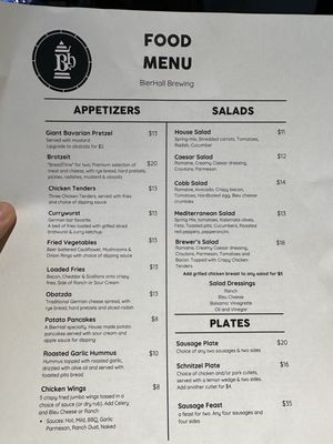 Menu photo 2 Bierhall Brewing Lancaster, PA