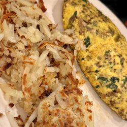 Flap-Jacks - Chicken and chorizo omelette with jalapeños.