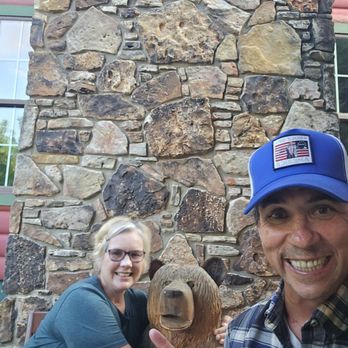 Gaskins Cabin Steakhouse - We got a little bear hug after dinner...Just being silly. - Steakhouses Near Me - Eureka Springs, Arkansas