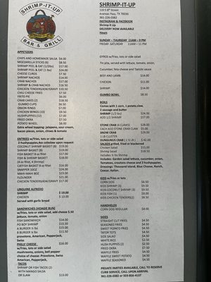 Menu photo 2 Shrimp It Up Aransas Pass, TX Menu photo 2 Shrimp It Up Aransas Pass, TX