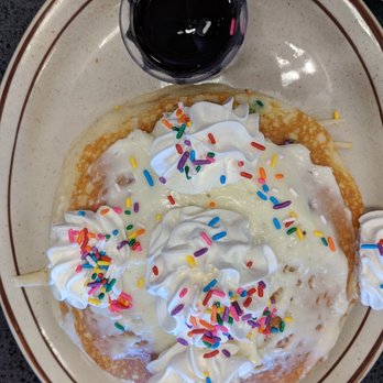 Weck's - Birthday pancake! Thanks for celebrating with me. - Breakfast & Brunch Near Me - Albuquerque, New Mexico Weck's - Birthday pancake! Thanks for celebrating with me. - Breakfast & Brunch Near Me - Albuquerque, New Mexico