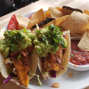 Spindle's Filling Station - Baja fish Taco platter - American Near Me - Wilmington, North Carolina Spindle's Filling Station - Baja fish Taco platter - American Near Me - Wilmington, North Carolina