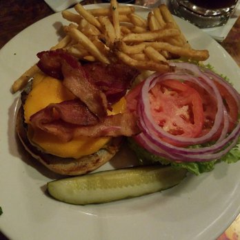 Bohemian Brewery - Garlic burger (can't see it but the beef is a good inch thick!) - Breweries Near Me - Midvale, Utah
