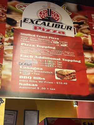 Menu photo 2 Excalibur Pizza 2 Kennewick, WA Menu photo 2 Excalibur Pizza 2 Kennewick, WA