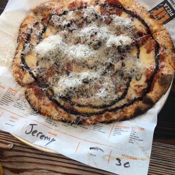 LIT Pizza - Zachary - We told them "go crazy" with the parmesan! The black syrup is balsamic glaze - Pizza Near Me - Zachary, Louisiana
