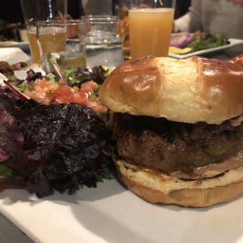 Woodstock Brewing - Woodstock burger ($14) - Breweries Near Me - Phoenicia, New York