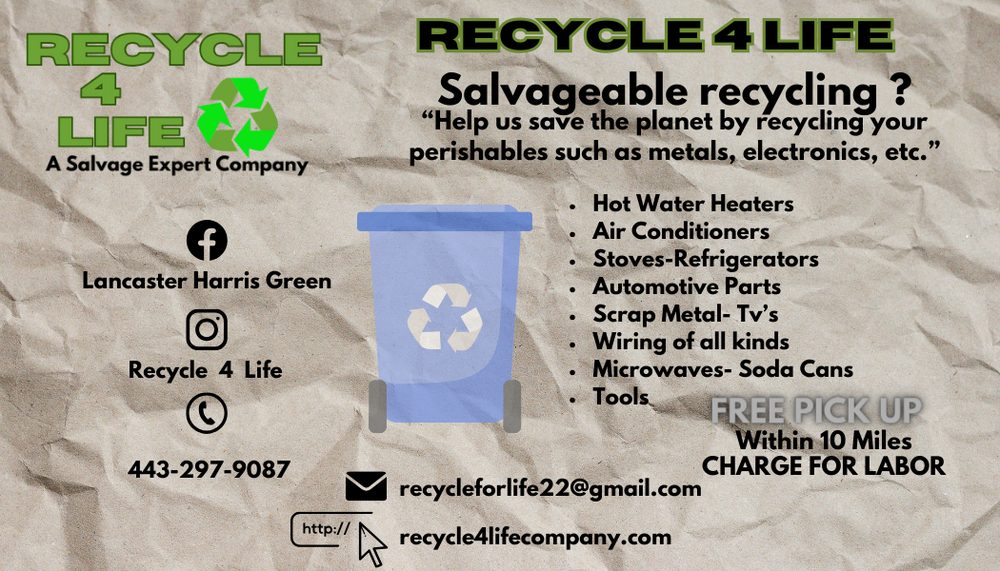 RECYCLE 4 LIFE 10 Photos Baltimore, Maryland Recycling Center