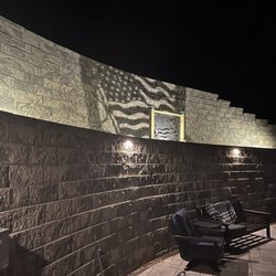 Down To Earth - Lighting on our new patio and retaining wall looks fantastic