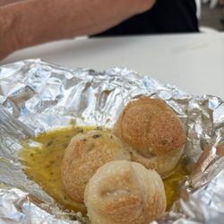 Complimentary garlic knots when you eat there.