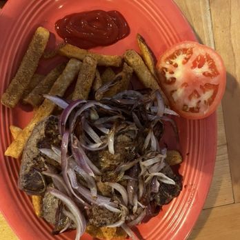 Big Pine Rooster - Liver and onions with fries and coleslaw - American Near Me - Big Pine Key, Florida