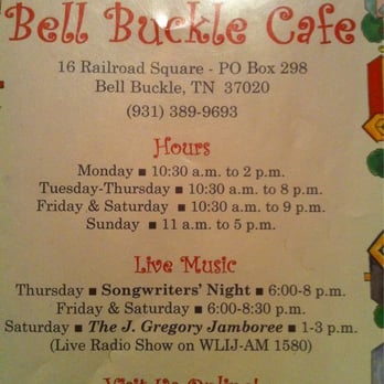 Bell Buckle Cafe - Menu - American Near Me - Bell Buckle, Tennessee