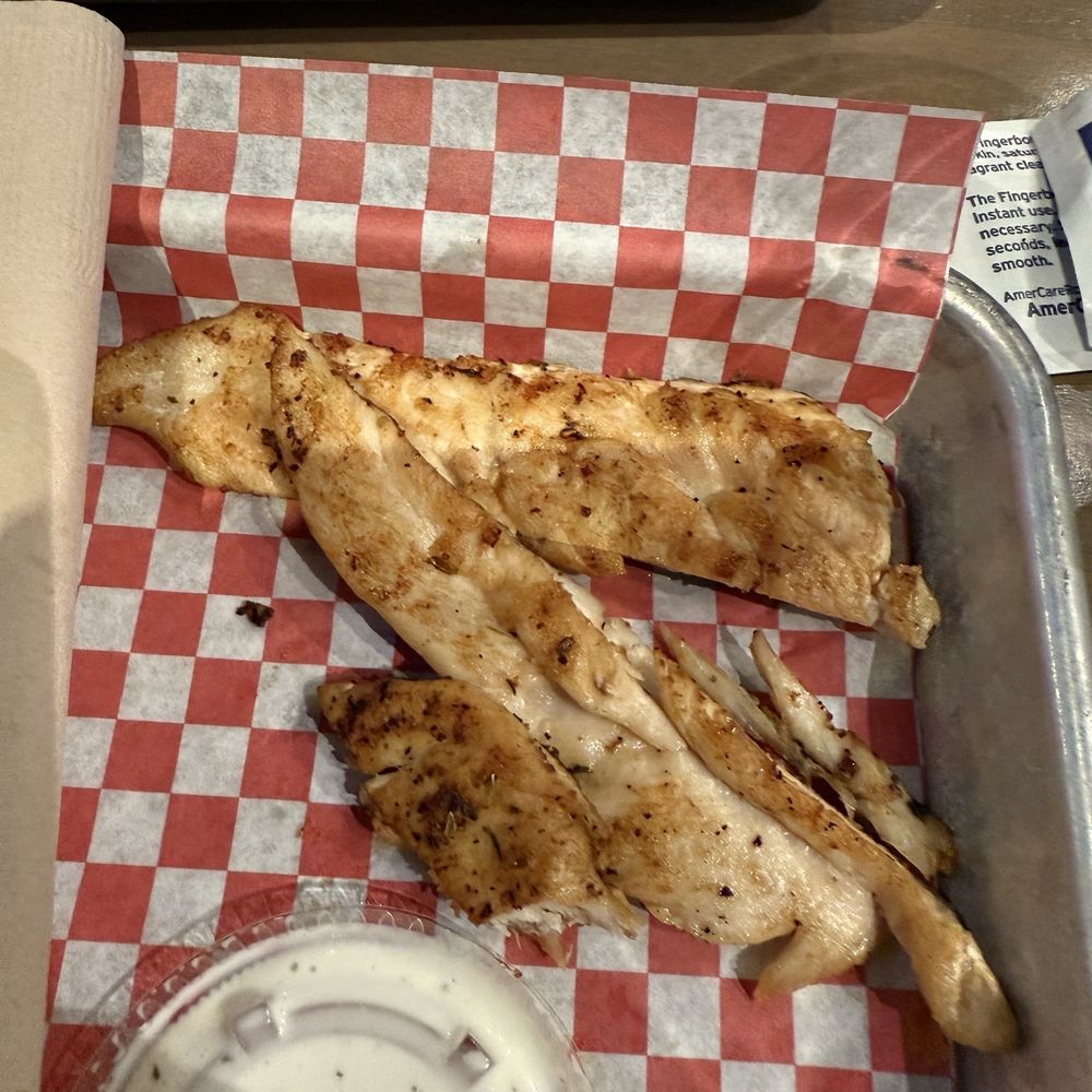 Bristol's Burgers, Beef & BBQ Restaurant and Sports Bar - We ordered regular chicken tenders, but they gave us grilled... this is what they looked like. Server brought us regular tenders. - Sports Bars Near Me - Mesa, Arizona Bristol's Burgers, Beef & BBQ Restaurant and Sports Bar - We ordered regular chicken tenders, but they gave us grilled... this is what they looked like. Server brought us regular tenders. - Sports Bars Near Me - Mesa, Arizona