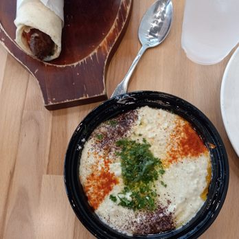 Amman Grill - Large Baba Ghanoush to go $8 and a Kefta Kabob Sandwich (ground beef and lamb) $10 - Mediterranean Near Me - Mansfield, Texas Amman Grill - Large Baba Ghanoush to go $8 and a Kefta Kabob Sandwich (ground beef and lamb) $10 - Mediterranean Near Me - Mansfield, Texas
