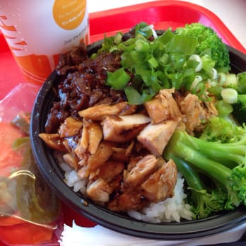 WaBa Grill - Half-half veggie bowl and drink - Fast Food Near Me - Torrance, California WaBa Grill - Half-half veggie bowl and drink - Fast Food Near Me - Torrance, California