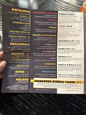 Menu photo 2 Sombrero Tacoria Nanuet Nanuet, NY