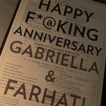 Maple & Ash - Customized menu for our anniversary - Steakhouses Near Me - Chicago, Illinois