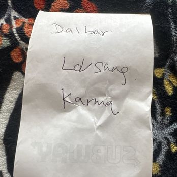 Subway - Names on who provided the service Today. - Sandwiches Near Me - Oakland, California