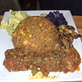 AfroEatz - Jollof Plate with Halal Chicken - African Near Me - Sacramento, California AfroEatz - Jollof Plate with Halal Chicken - African Near Me - Sacramento, California