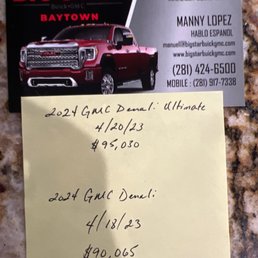This is the price I was given a week before the truck arrived. This is the price I was given a week before the truck arrived.