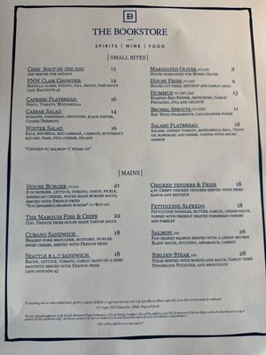 Menu photo 8 Bookstore Bar & Café Seattle, WA
